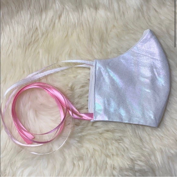 ❤️Womens Couture Rainbow Holograph Face Mask❤️ - Picture 2 of 6